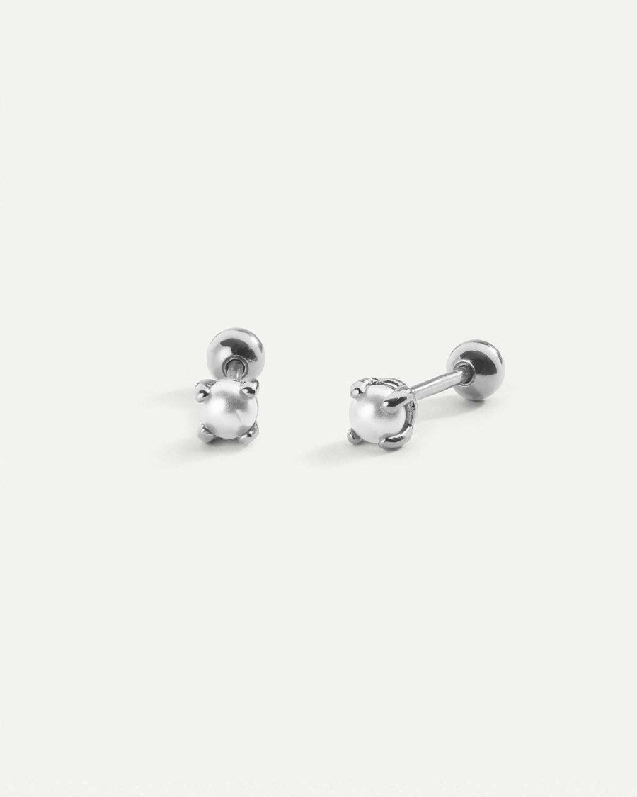 Hot Pendientes Pearl Mini Silver