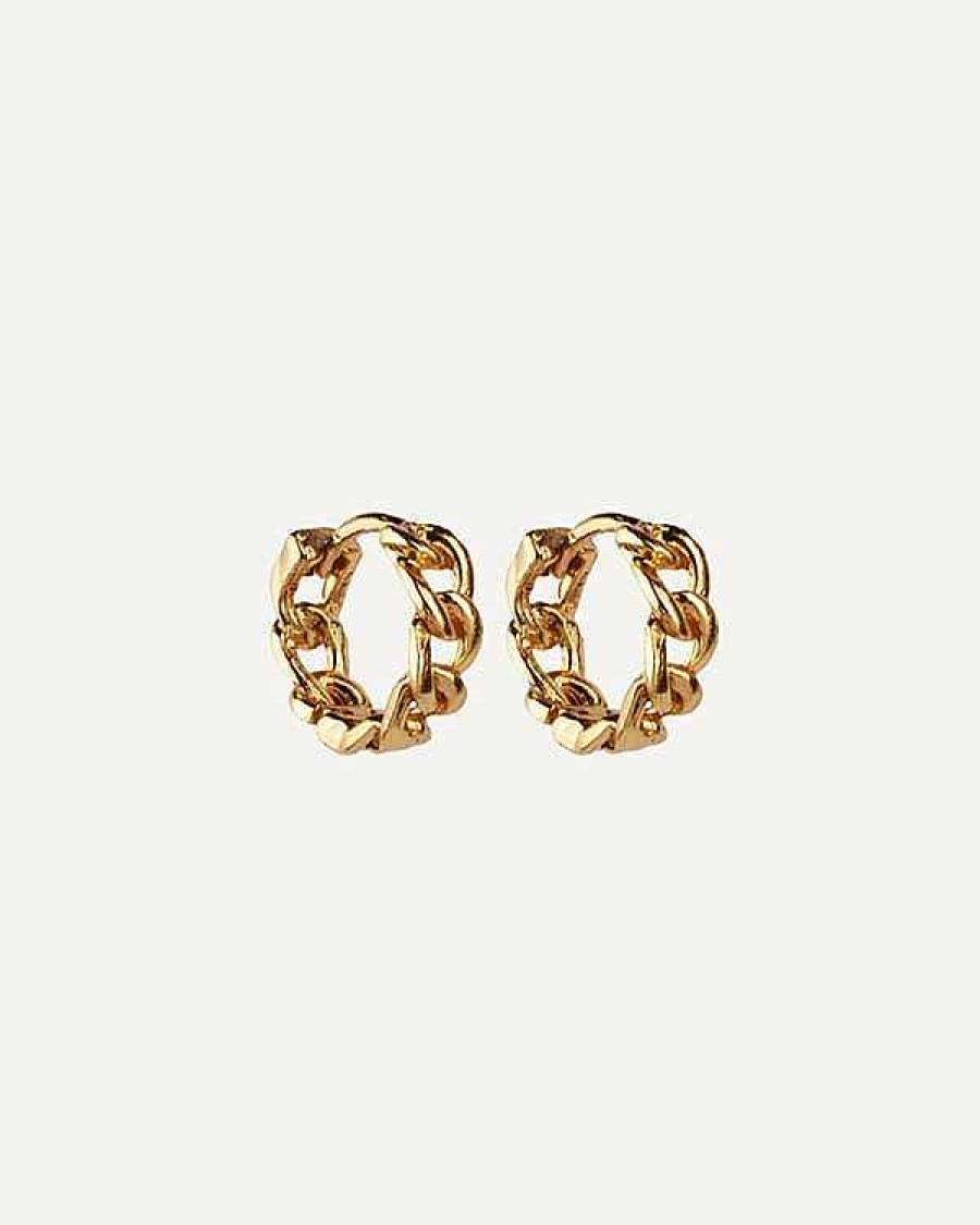 Clearance Pendientes Hoops Chain Gold