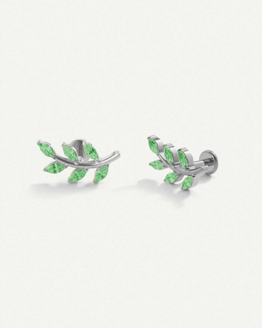 New Piercing Leaves Bright Green Silver