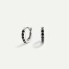 Online Pendientes Hoops Bright Black Mini Silver