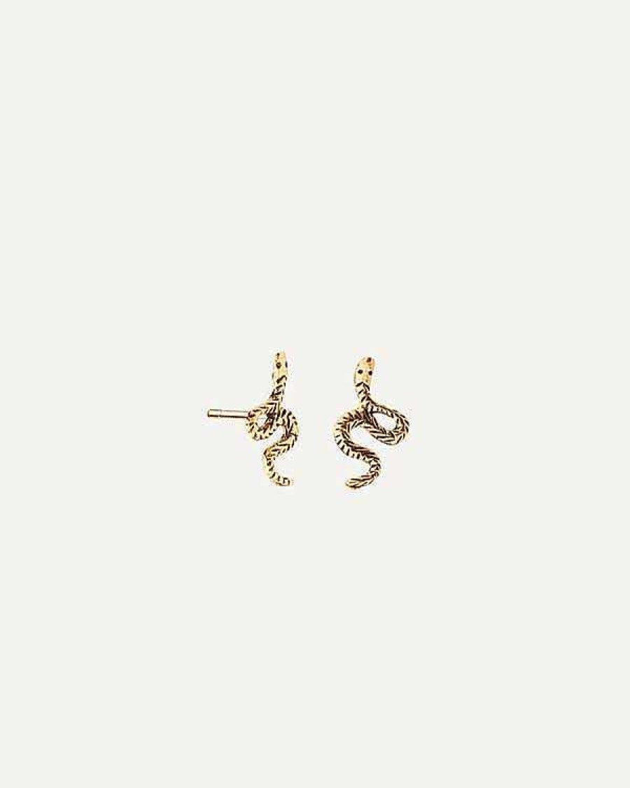 Hot Pendientes Snake Gold