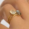 New Anillo Beatriz Labradorite Gold