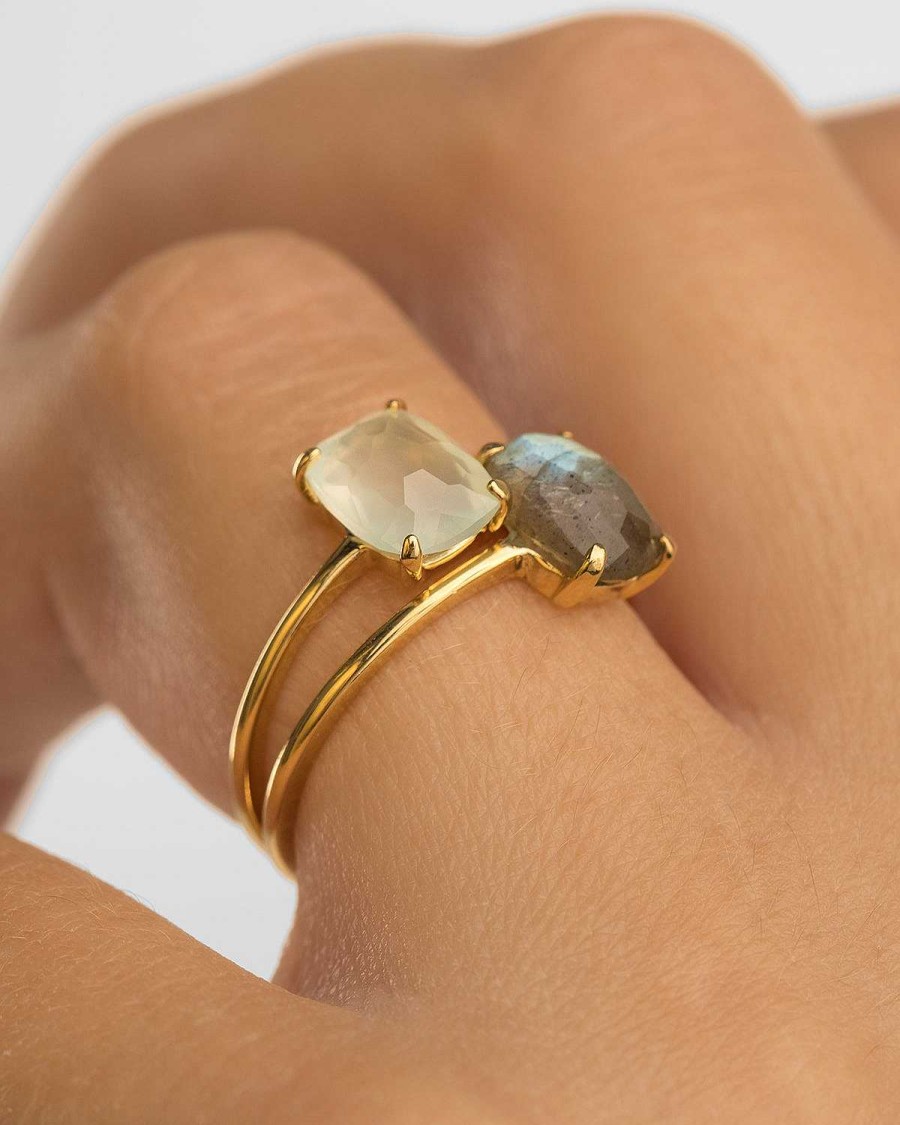 New Anillo Beatriz Labradorite Gold