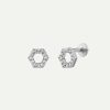 Clearance Piercing Hexagon Bright Silver