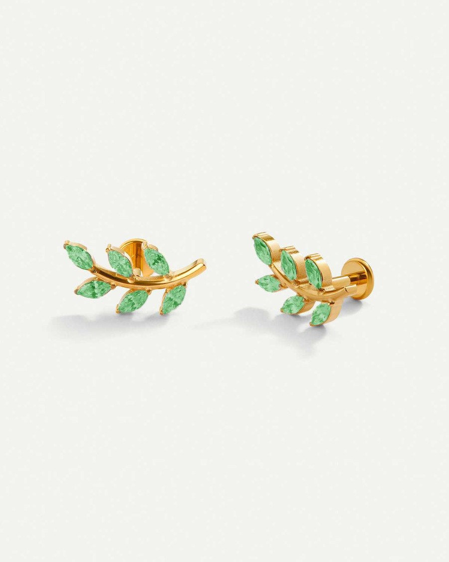 Hot Piercing Leaves Bright Green Gold