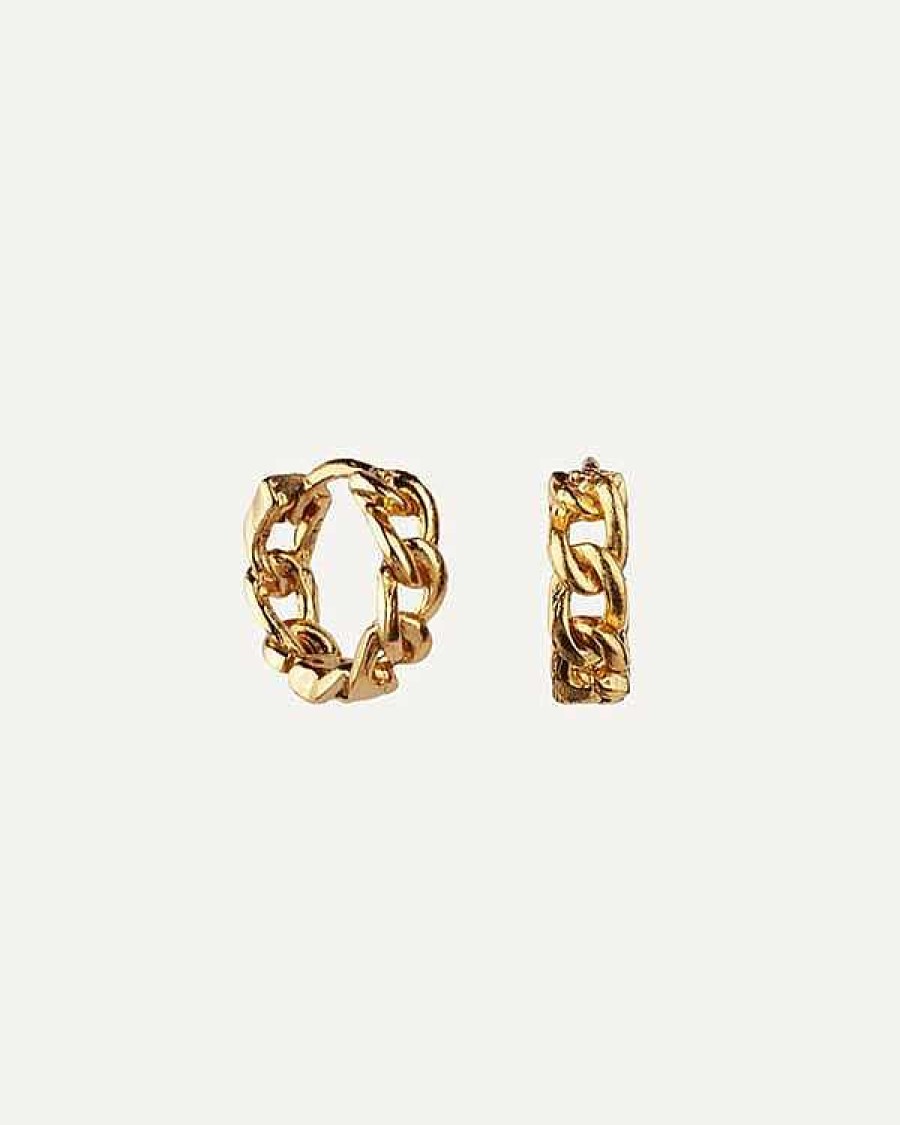 Clearance Pendientes Hoops Chain Gold