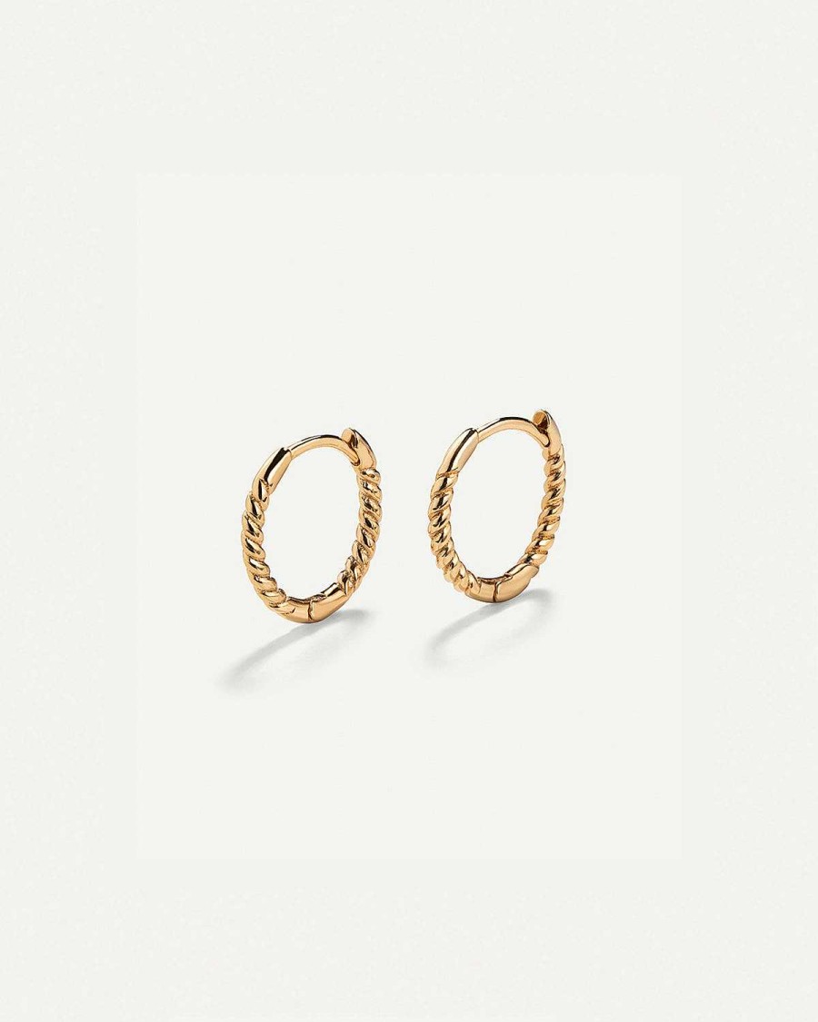 New Pendientes Hoops Mini Twist Gold