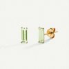 Hot Pendientes Baguette Green Gold