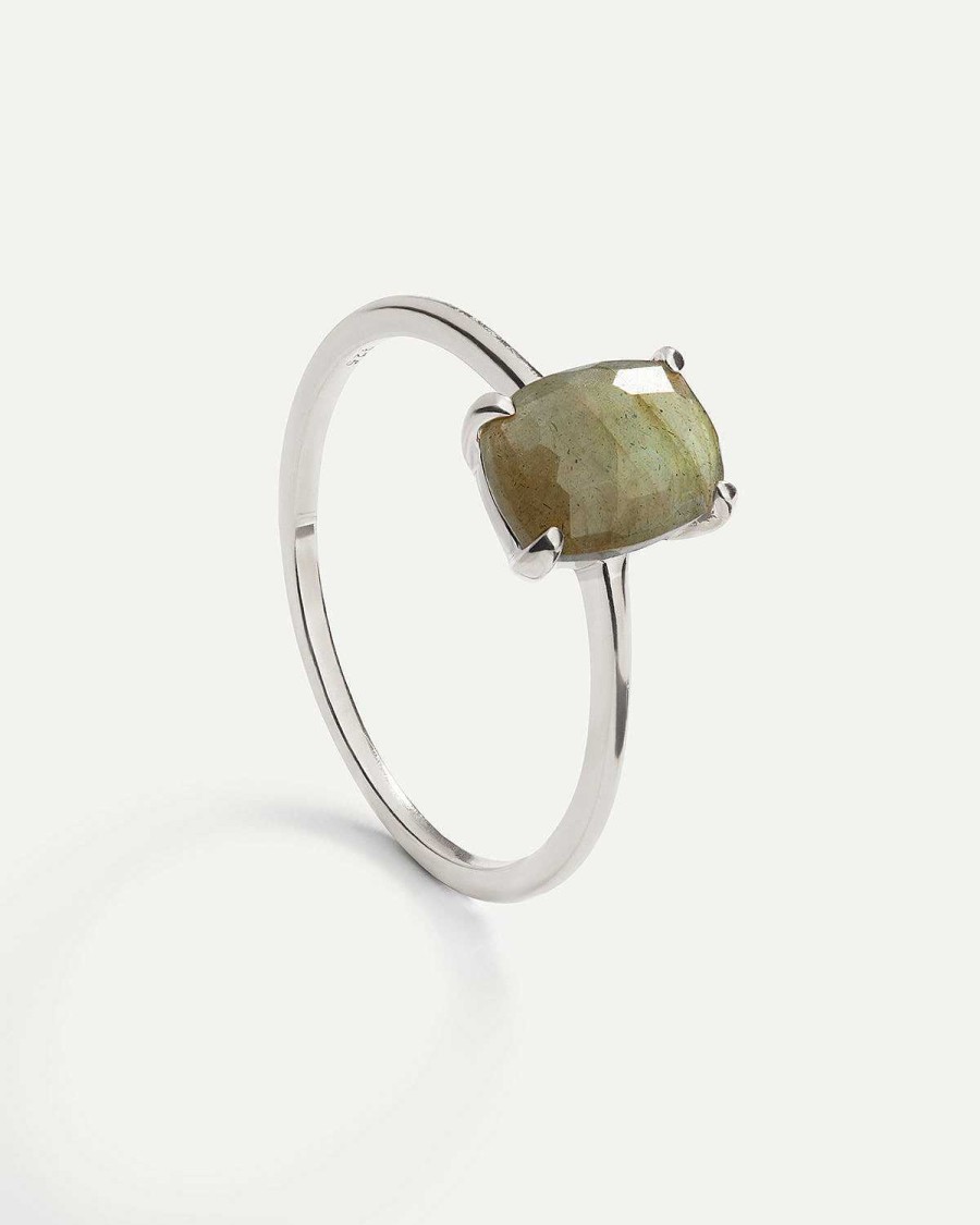 Hot Anillo Beatriz Labradorite Silver