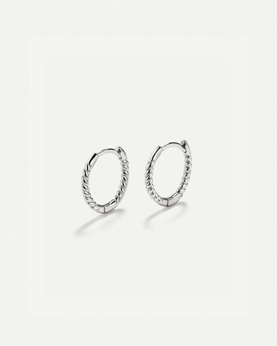 New Pendientes Hoops Mini Twist Silver