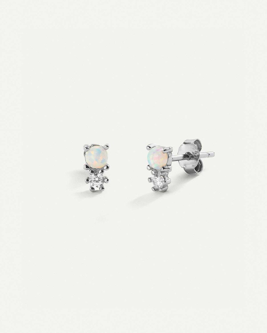 New Pendientes Opal Mini Silver